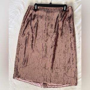 J. Crew rose gold sequin midi skirt, 10